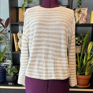 Eileen Fisher Striped Cream Sweater